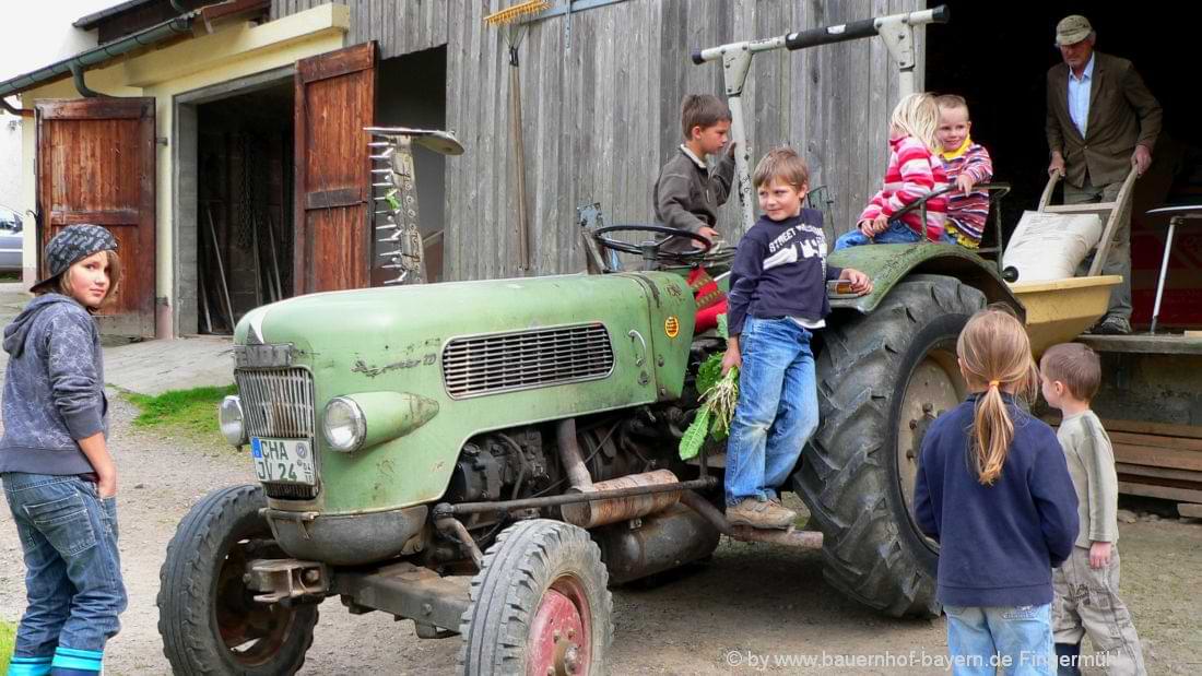 Traktor fahren im Bauernhofurlaub